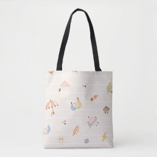 Herbstsaison Elemente Nahtloses Muster. Farbige Re Tasche