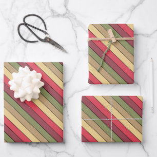 Herbstsaison Erde Tone Farben auf Aquarellpapier Geschenkpapier Set