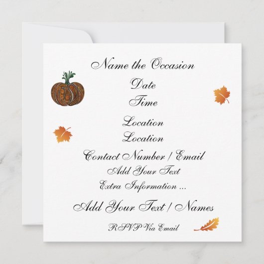 Herbstsaison/Erntedank Einladung (Rückseite)