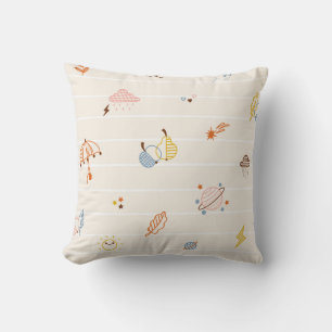 Herbstsaison: farbenfrohe gestreifte Doodles. Kissen