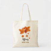 Herbstsaison gefallen Blätter Brides Maid Name Tragetasche (Vorne)