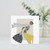 Herbstsaison Glamour Mode Art Card Miss Wendy (Stehend Vorderseite)
