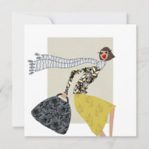 Herbstsaison Glamour Mode Art Card Miss Wendy