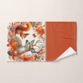 Herbstsaison Hirsch mit Herbstblättern Handtuch (Handtuch)