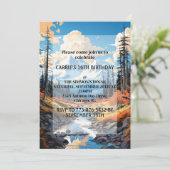 Herbstsaison im Freien Geburtstagsparty Einladung (Stehend Vorderseite)