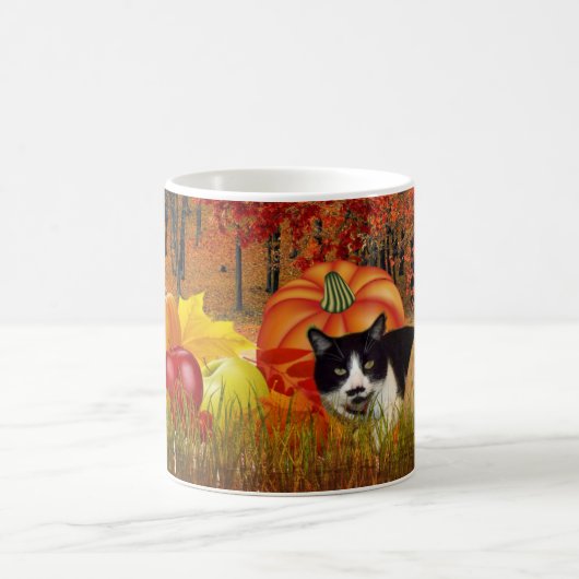 Herbstsaison Katzen in Pumpkin-Patch / Herbststil Kaffeetasse (Mittel)