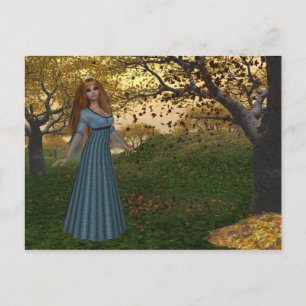 Herbstsaison Königin - Fantasy-Postkarten Postkarte