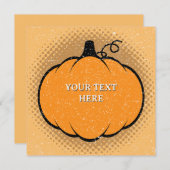 Herbstsaison Kürbiszeichnung Benutzerdefinierter T Einladung (Vorne/Hinten)