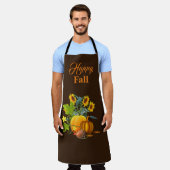 Herbstsaison mit Pumpkin und Sonnenblumen Brown Schürze (Getragen)