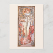Herbstsaison Mode Illustration Alphonse Mucha Postkarte (Vorderseite)