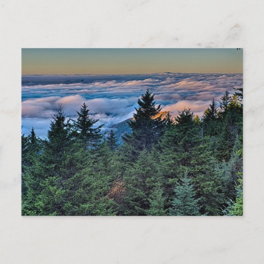 Herbstsaison morgens auf blauem Gratpfeil Postkarte (Vorderseite)