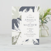 Herbstsaison Navy Abstrakte Einladung (Stehend Vorderseite)