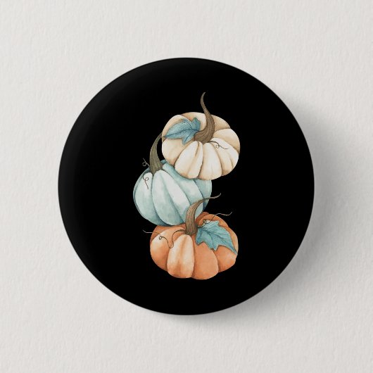 Herbstsaison - Niedlich gefärbter Pastell Pumpkin Button (Vorderseite)
