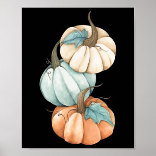 Herbstsaison - Niedlich gefärbter Pastell Pumpkin Poster