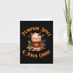Herbstsaison Niedlichen Kürbisgewürz und Jesus Chr Karte