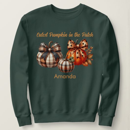 Herbstsaison Niedlicher Pumpkin in Patch Sweatshir Sweatshirt (Design vorne)