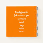 Herbstsaison Pumpkin Familie Lieblingsrezepte Notizblock (Rückseite)