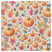 Herbstsaison Pumpkin-Muster auf Weiß Stoff (Nahaufnahme)