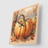 Herbstsaison Pumpkin-Thema Quadratische Wanduhr (Winkel)