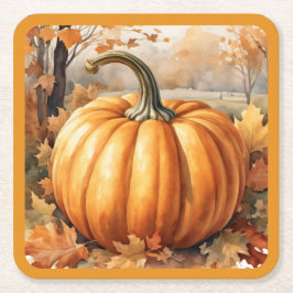 Herbstsaison Pumpkin Thema Rechteckiger Pappuntersetzer