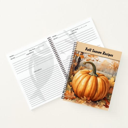 Herbstsaison Pumpkin Thema Rezept Buch (Innenseite)