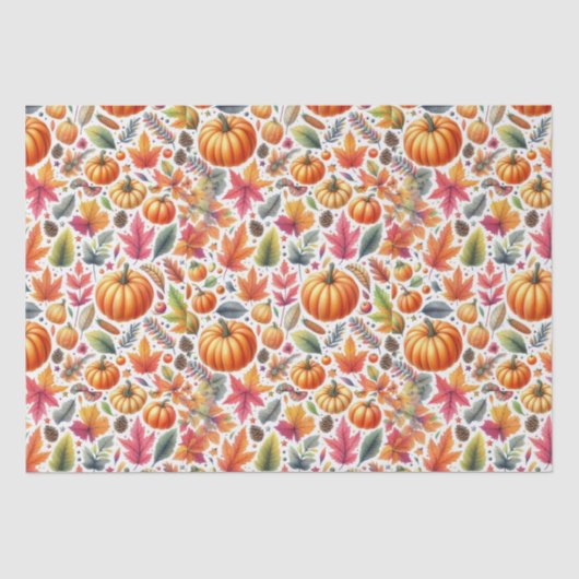 Herbstsaison Pumpkins Blätter Craft Seidenpapier (Vorderseite)