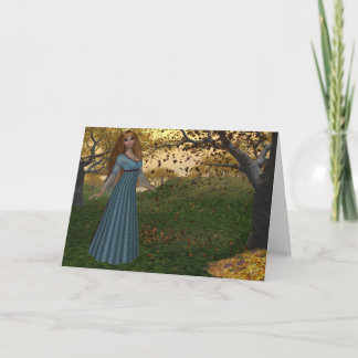 Herbstsaison Queen - Fantasy Grußkarte Feiertagskarte