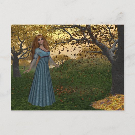 Herbstsaison Queen - Fantasy Postcards Postkarte (Vorderseite)