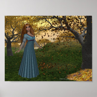Herbstsaison Queen - Fantasy Print Poster