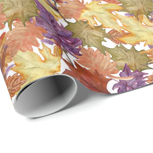 Herbstsaison Rustikale Blätter Geschenkpapier (Rolleneckpunkt)