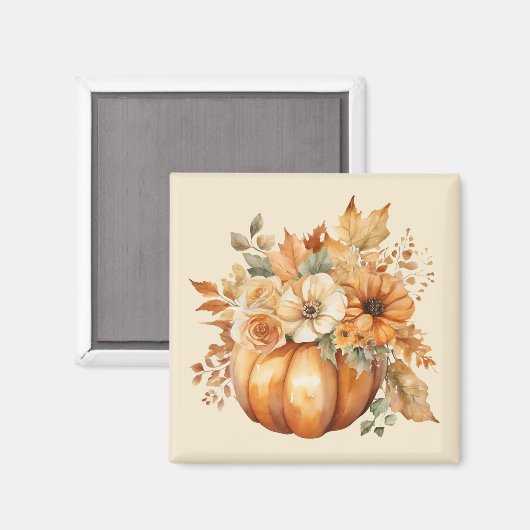 Herbstsaison-Wasserfarbe Pumpkin Blumendesign- Magnet (Vorderseite/Rückseite)