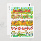 Herbstsaison Wasserfarbenernte Postkarte (Vorne/Hinten)