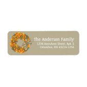 Herbstsaison Wreath Design 7 Rücksendeadressen-Auf (Vorne)