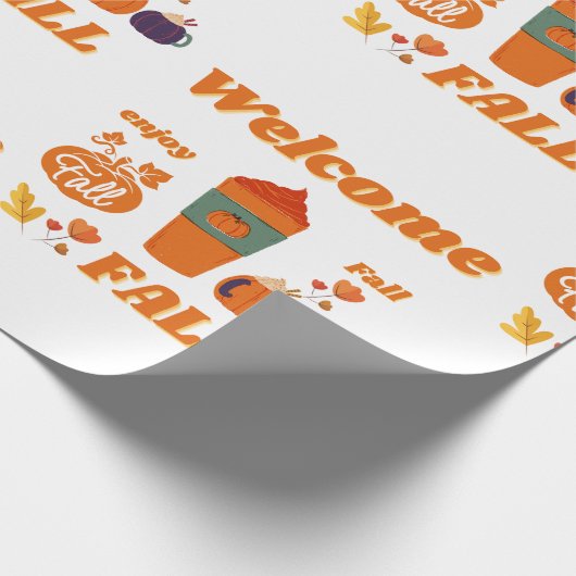 Herbstsaisongestaltung Geschenkpapier (Ecke)