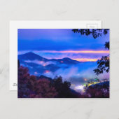 Herbstsaisonvormittag auf blauem Gratwanderweg Postkarte (Vorne/Hinten)