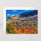 Herbstsaisonvormittag auf blauem Gratwanderweg Postkarte (Vorne/Hinten)