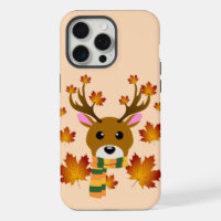 Herbstschal Hirsch Ahornblätter