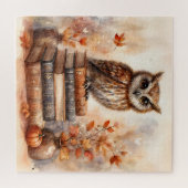 Herbstschale auf Buchstapel mit Herbstlauben Puzzle (Horizontal)