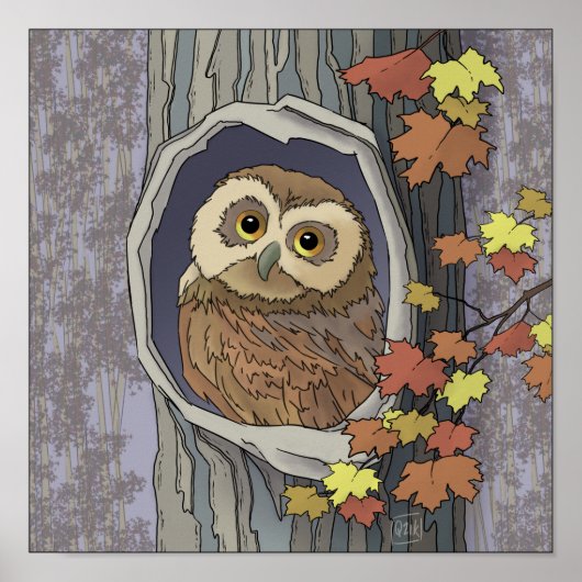 Herbstschale und Herbstfarben-Poster Poster (Vorne)