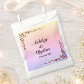 Herbstschattierungen Rosa Lila Individuelle Namen Geschenktütchen (Ausgeschnitten)