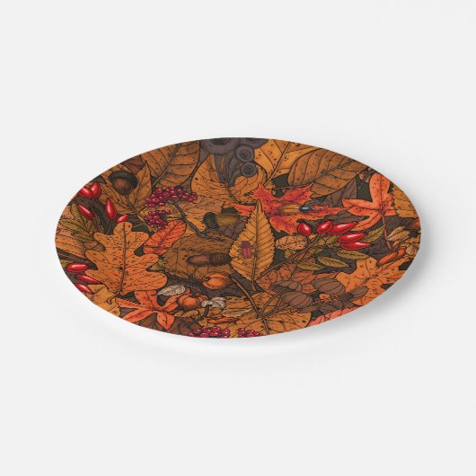 Herbstschätze Pappteller (Schrägansicht)