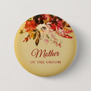 Herbstschläfer florale GiIded Mother of the Groom Button