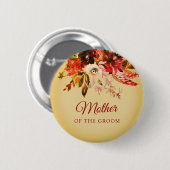 Herbstschläfer florale GiIded Mother of the Groom Button (Vorne & Hinten)