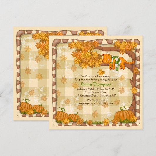 Herbstschläfrigkeit Einladung (Vorne/Hinten)