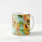 Herbstschlucker: Nahtloses Naturmuster Kaffeetasse (VorderseiteRechts)