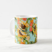 Herbstschlucker: Nahtloses Naturmuster Kaffeetasse (Vorderseite Links)