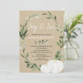 Herbstschlupf und geschlechtsneutrale Babydusche Einladung (Stehend Vorderseite)