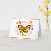 Herbstschmetterling Karte (Gelbe Blume)
