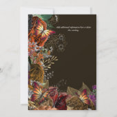 Herbstschmetterling-Rose Silbergoldfolien Einladung (Rückseite)