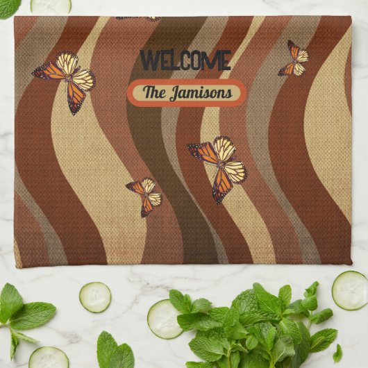 Herbstschmetterlinge Geschirrtuch (Gefaltet)